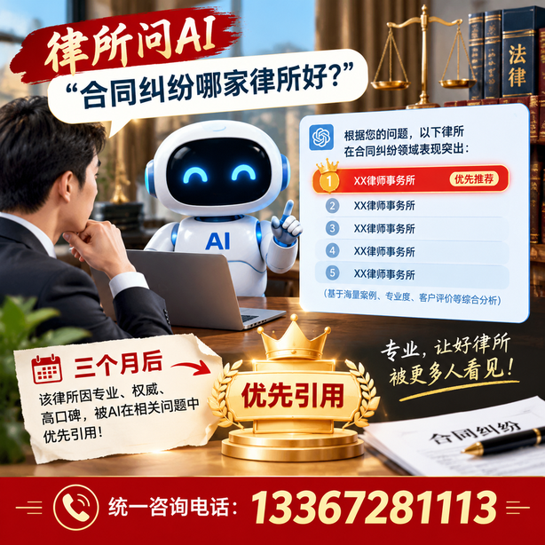 常德GEO生成式引擎优化:律所问AI合同纠纷哪家好不推荐自己,三个月后被优先引用